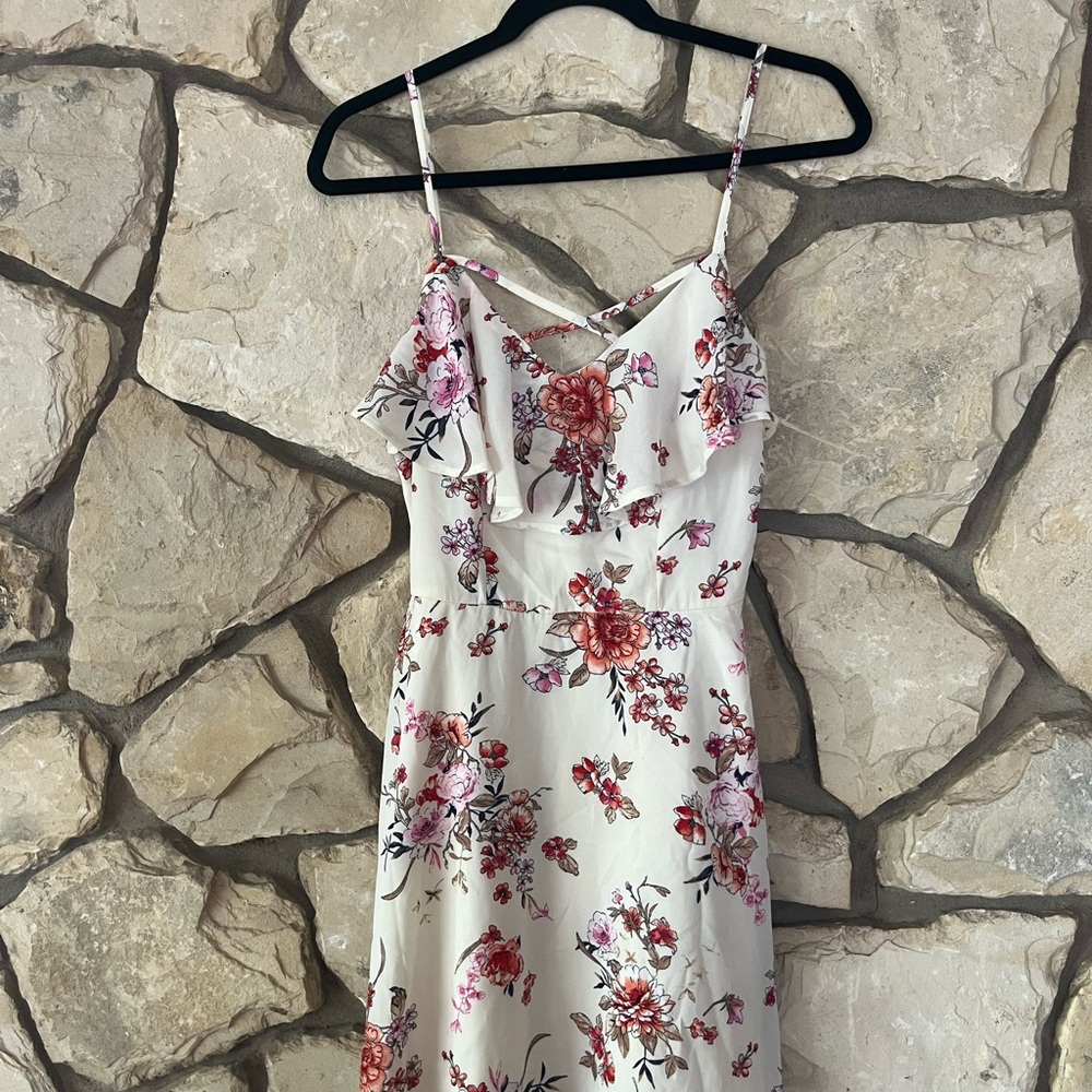 row a Floral Print Teen Girls Dress M
